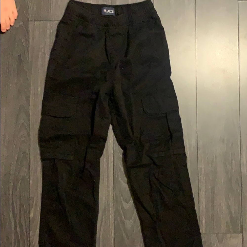 Boys 10s black cargo pants, 10 SLIM